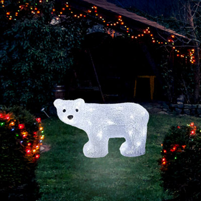 Light Up Christmas Polar Bear Acrylic Decoration - 3