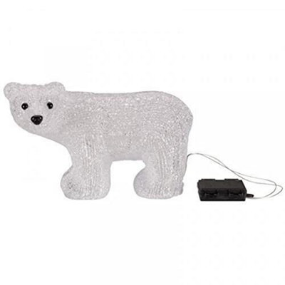 Light Up Christmas Polar Bear Acrylic Decoration - 4