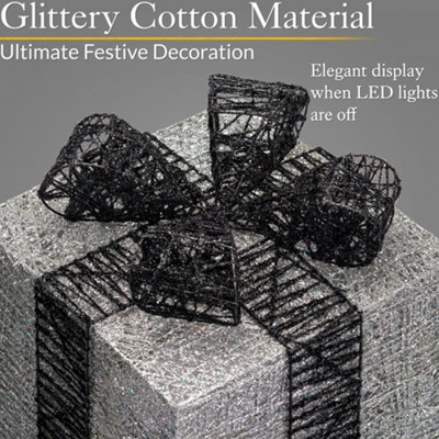 Light Up Christmas Presents LED Parcels Battery Operated with Timer Set ...