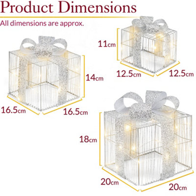 LIGHT UP CHRISTMAS PRESENTS LED PARCELS BATTERY OPERATED WITH TIMER SET ...