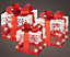 Light Up Christmas Presents Red & White Set Of 3 LED Gift Box Warm White 15-25cm