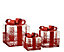 Light Up Christmas Presents Red & White Set Of 3 LED Gift Box Warm White 15-25cm