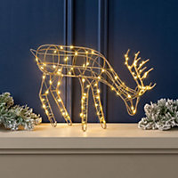 Light Up Grazing Reindeer Micro LED Indoor Christmas Decoration Battery Operated Christow
