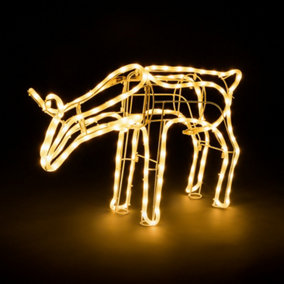 Light Up Grazing Reindeer Rope Light Christmas Decoration Outdoor Warm White LED