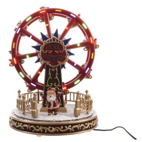 Light Up LED Christmas Decoration - Ferris Wheel With Music and Lights - 29cm
