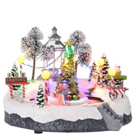 Light Up LED Christmas Decoration - Winter Street Scene