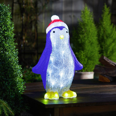 Light Up Penguin Ornament Battery Powered Home or Garden Festive Christmas Decoration with
