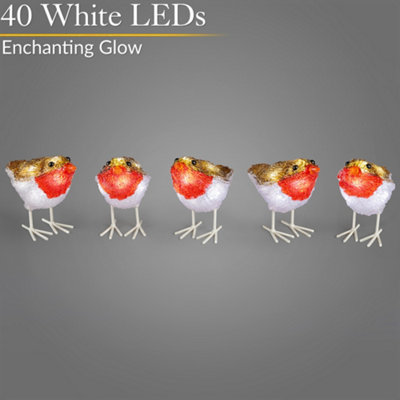 Light Up Robin LED Christmas Decorations Indoor Outdoor Battery