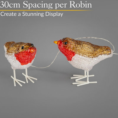Light Up Robin LED Christmas Decorations Indoor Outdoor Battery