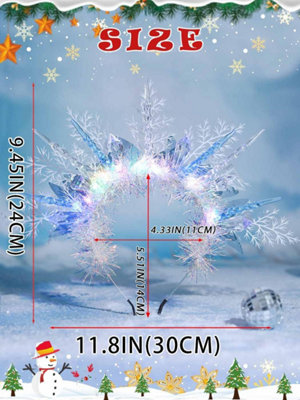 IYOU Snowflakes Fairy Headband Blue Rhinestone Princess Crown Headpiece