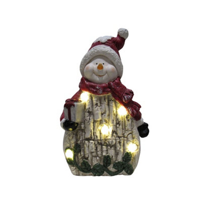 Light Up Snowman Christmas Figurine (Xmas LED Festive Decoration Ornament)