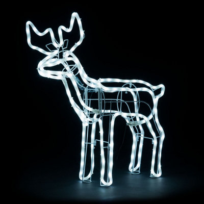 Light Up Standing Reindeer Rope Light Christmas Decoration Outdoor Bright White LED DIY at B&Q