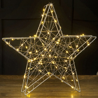 Light Up Star Decoration Micro LED Christmas Ornament Battery Operated ...