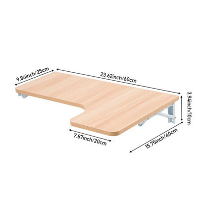 Light Walnut Wall Mounted Drop Leaf Table Fold Down Laptop Writing Desk ...