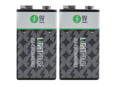 PALLUS 9V Lithium Rechargeable Batteries With Charger - 850mAh Li-ion, 4 Pack, Long-Lasting 9 Volt