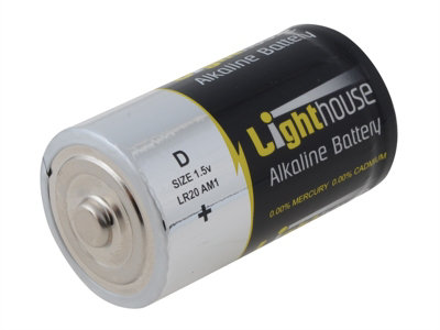 Lighthouse LR20 D LR20 Alkaline Batteries 14800 mAh (Pack 2) L/HBATD