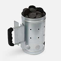 Lighting chimney for charcoal Barbecues - quick start ember lighter