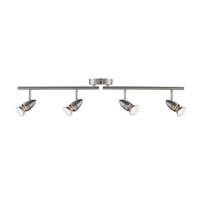 Lighting Collection  - 4 Light Spotlight Split Bar, Satin Silver