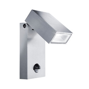 Lighting Collection Alexandra Stainless steel LED Outdoor Wall Light with PIR