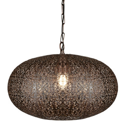 Lighting Collection Bahia Blanca Antique Copper Pendant