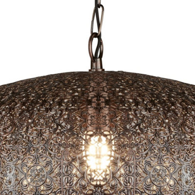 Lighting Collection Bahia Blanca Antique Copper Pendant