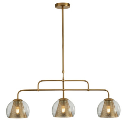 Lighting Collection Bari Satin Brass 3Lt Pendant | DIY at B&Q