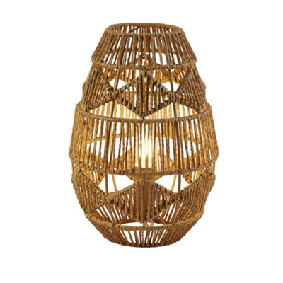 Lighting Collection Berlin Rattan Table Lamp