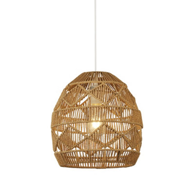 Lighting Collection Bilbao Brown Rattan Shade