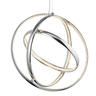 Lighting Collection Bocas Chrome 3Lt Pendant