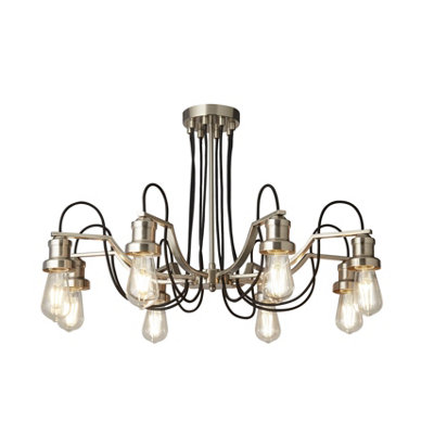 Lighting Collection Boston Satin Silver 8Lt Pendant