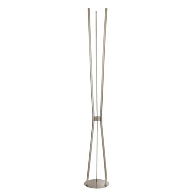 Lighting Collection Botwood Satin Nickel 3Lt Floor Lamp