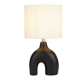 Lighting Collection Bowling Black & White Table Lamp