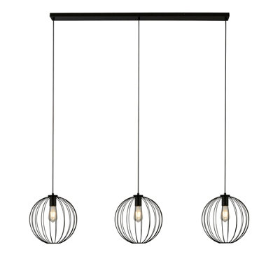 Lighting Collection Budapest Black 3 Light Pendant Bar