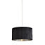 Lighting Collection Busan Grey With Metallic Silver Inner Pleated Velvet 30cm Shade