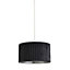 Lighting Collection Busan Grey With Metallic Silver Inner Pleated Velvet 30cm Shade