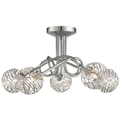 Lighting Collection Calgary Chrome 5 Light Ceiling Light