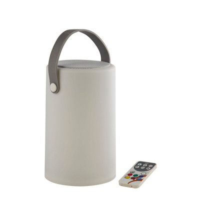 Lighting Collection Charles White Rechargeable LED Table Lamp With Speaker