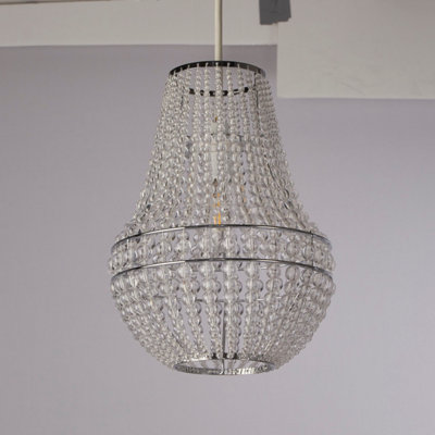 Lighting Collection Chrome and Clear Acrylic Vintage Style Non Elec