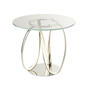 Lighting Collection Chuck Decorative LED Side Table With Glass Top