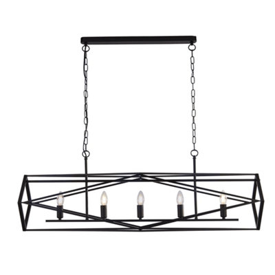 Lighting Collection Columbus Matt Black 5Lt Pendant