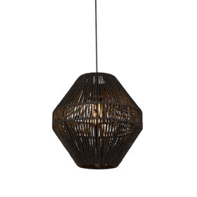 Lighting Collection Combe Black Rattan Easifit Shade