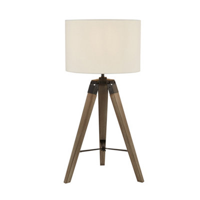 Lighting Collection Comores Brown & Cream Linen Shade Table Lamp