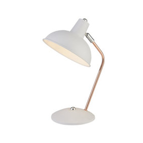 Lighting Collection Copper & Matt White Arc Desk Lamp