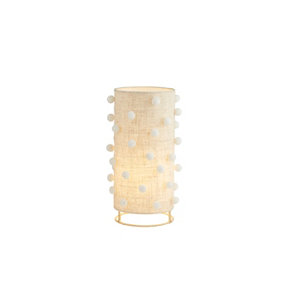 Lighting Collection Corner Cream Pom-Pom Pendant Shade