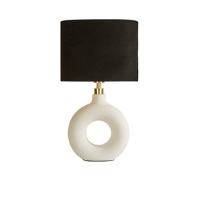 Lighting Collection Cortes Black & White Ceramic Table Lamp