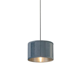 Lighting Collection Cotres Pastel Turquoise Tapered Rib Shade