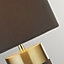 Lighting Collection Dunedin Grey Velvet With Gold Detail Table Lamp