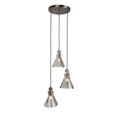 Lighting Collection Durban Pwete 3Lt  Multi-Drop Pendant