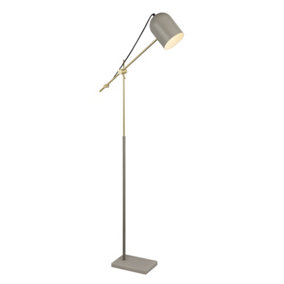 Lighting Collection Enping Grey Task Floor Lamp