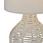 Lighting Collection Felixstowe White Rattan Table Lamp